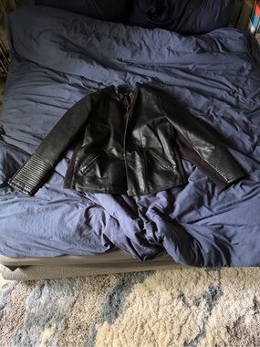 Torrid Black Faux Leather Jacket With Stretch Panels